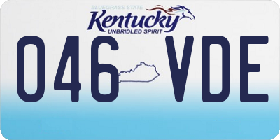 KY license plate 046VDE