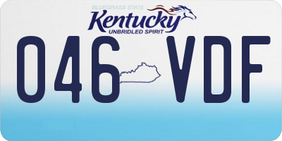 KY license plate 046VDF
