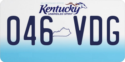 KY license plate 046VDG