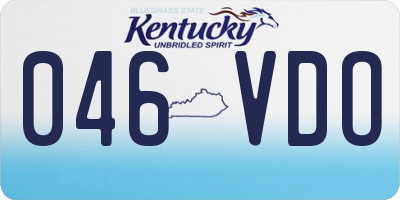 KY license plate 046VDO