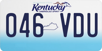 KY license plate 046VDU