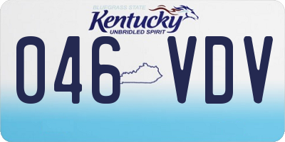 KY license plate 046VDV