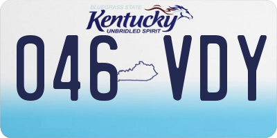 KY license plate 046VDY