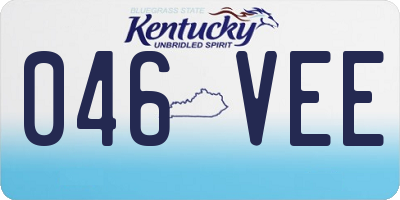 KY license plate 046VEE
