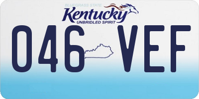 KY license plate 046VEF