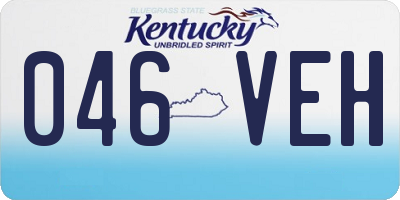 KY license plate 046VEH