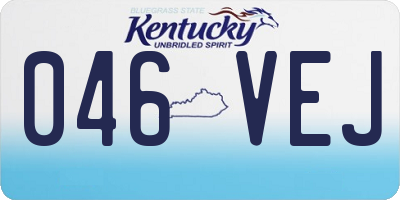 KY license plate 046VEJ