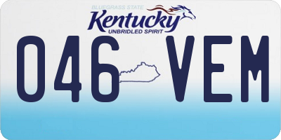 KY license plate 046VEM