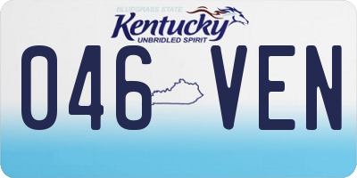 KY license plate 046VEN