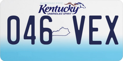 KY license plate 046VEX