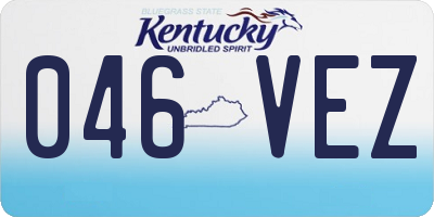 KY license plate 046VEZ