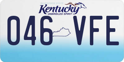 KY license plate 046VFE