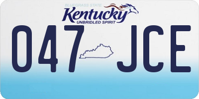 KY license plate 047JCE