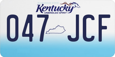 KY license plate 047JCF