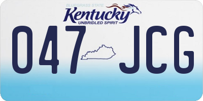 KY license plate 047JCG