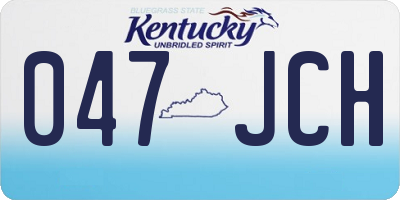 KY license plate 047JCH