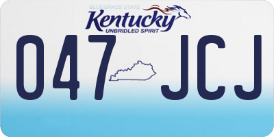 KY license plate 047JCJ