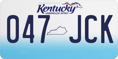 KY license plate 047JCK