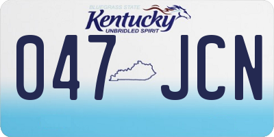 KY license plate 047JCN