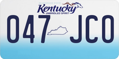 KY license plate 047JCO