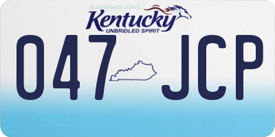 KY license plate 047JCP