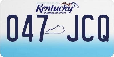 KY license plate 047JCQ