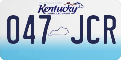 KY license plate 047JCR