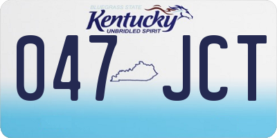KY license plate 047JCT