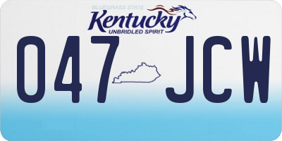 KY license plate 047JCW