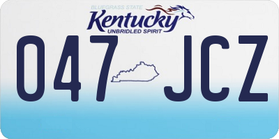 KY license plate 047JCZ