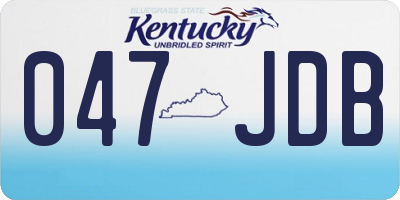 KY license plate 047JDB