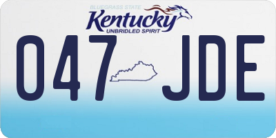 KY license plate 047JDE