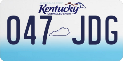 KY license plate 047JDG