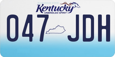 KY license plate 047JDH
