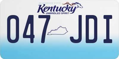KY license plate 047JDI