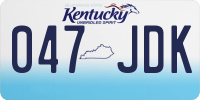 KY license plate 047JDK