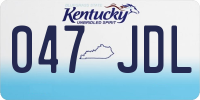 KY license plate 047JDL