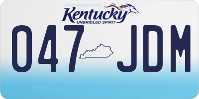 KY license plate 047JDM