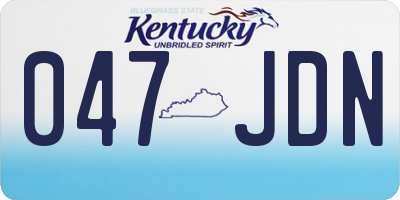 KY license plate 047JDN