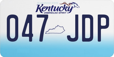KY license plate 047JDP
