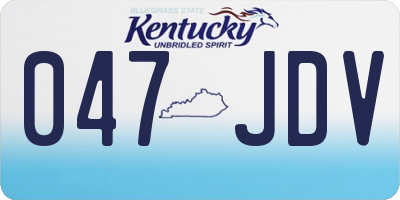 KY license plate 047JDV