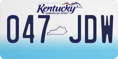KY license plate 047JDW