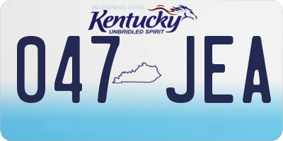 KY license plate 047JEA