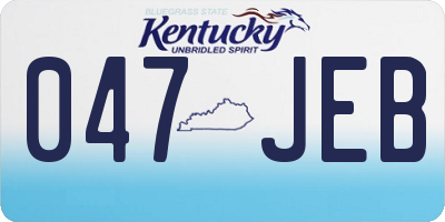 KY license plate 047JEB