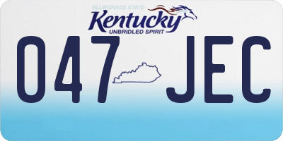 KY license plate 047JEC
