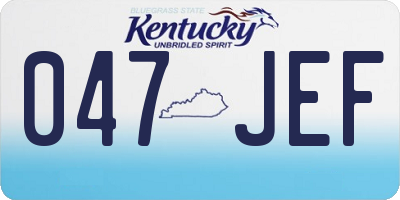 KY license plate 047JEF