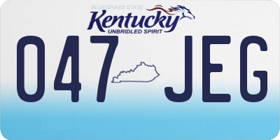 KY license plate 047JEG