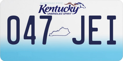 KY license plate 047JEI