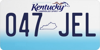 KY license plate 047JEL