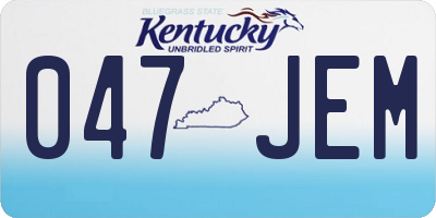 KY license plate 047JEM